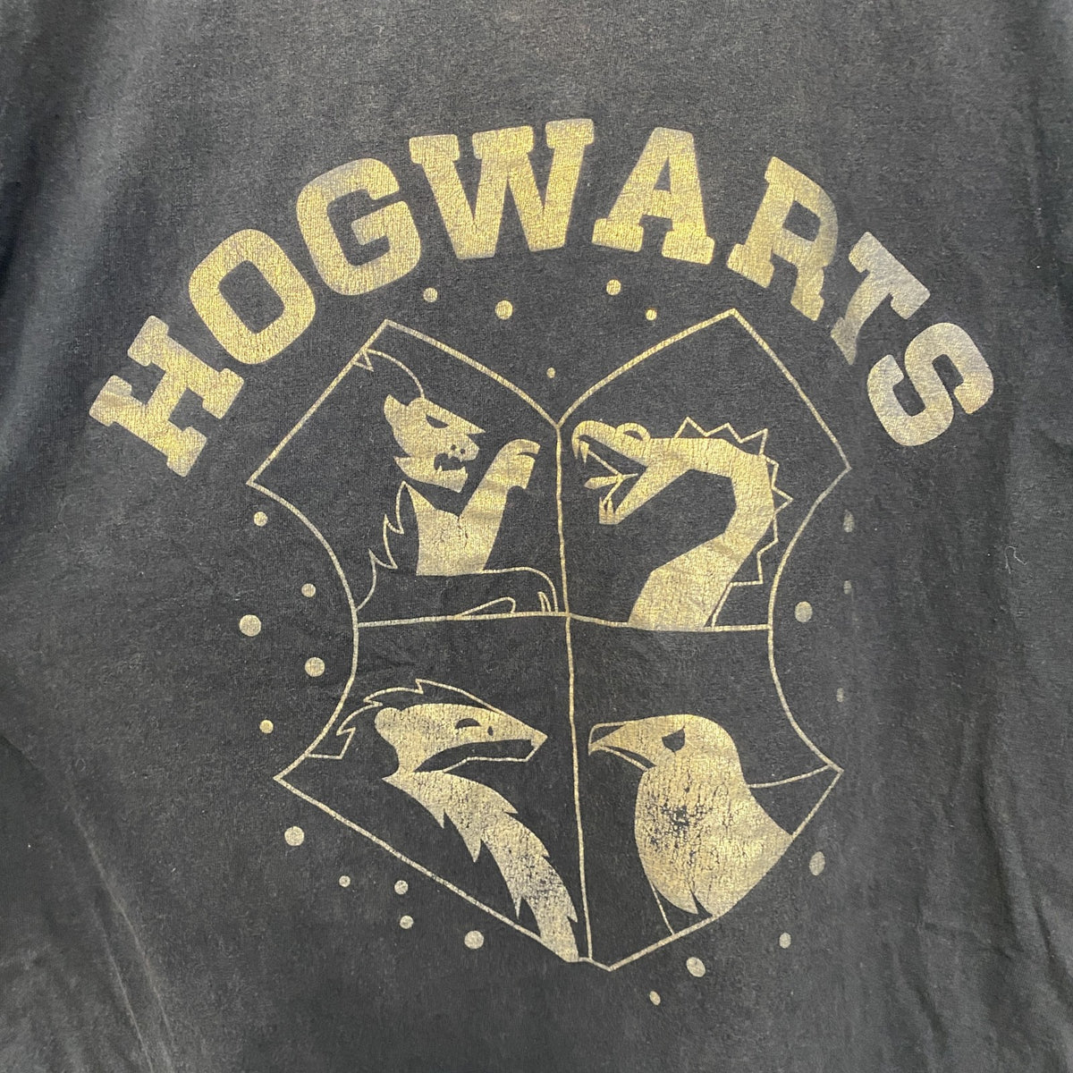 Harry Potter ハリーポッター　半袖プリントTシャツ　HOGWARTS ホグワーツ　黒　ブラック　古着