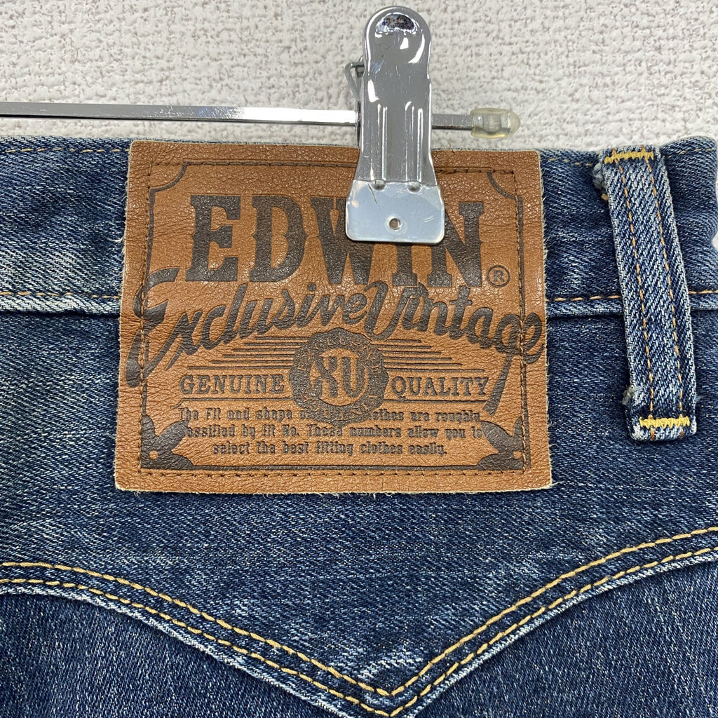 EDWIN　エドウィン　デニムパンツ/ジーンズ　縦落ち　鬼ヒゲ　フェード　ジップフライ　インディゴ　W30サイズ　古着
