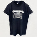 アメリカンアパレル　半袖デザインプリントTシャツ　タイプライター　黒　ブラック　クルーネック　古着