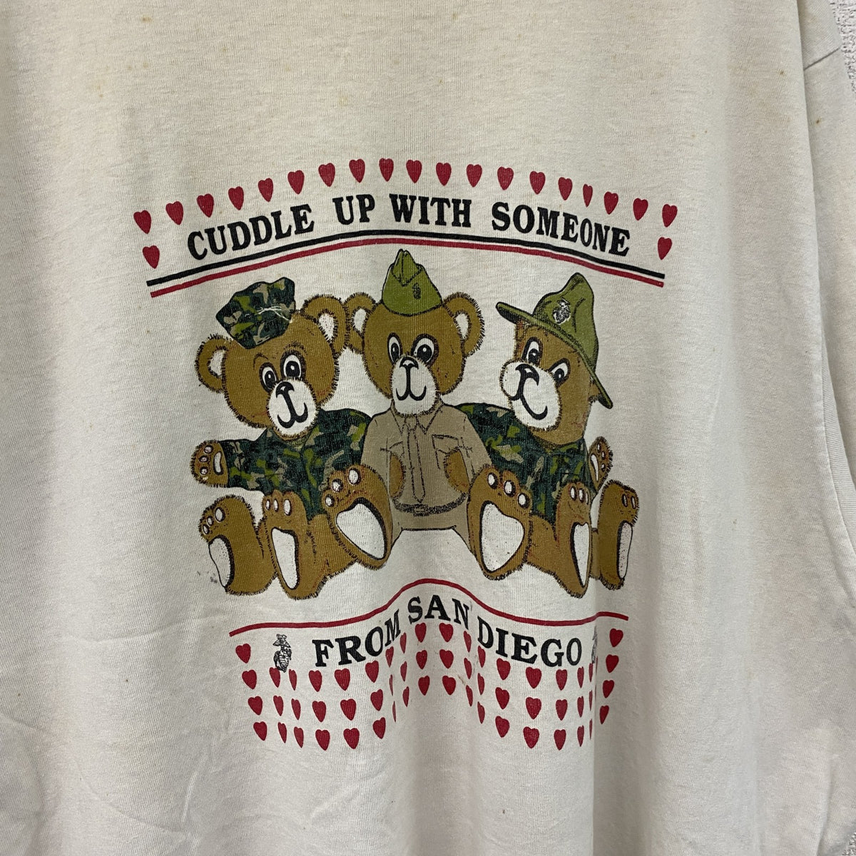 半袖プリントTシャツ　シングルステッチ　白　ホワイト カットソー メンズ 古着