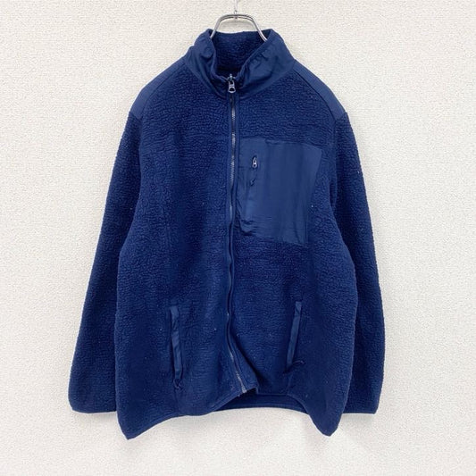 LAND’S END　ランズエンド　フルジップフリースジャケット/ボアジャケット　紺　ネイビー　XLサイズ