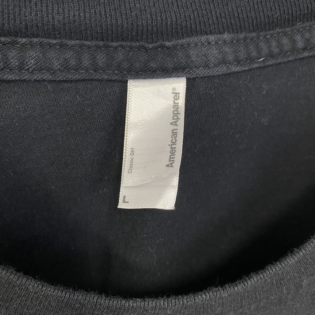 アメリカンアパレル　半袖デザインプリントTシャツ　タイプライター　黒　ブラック　クルーネック　古着