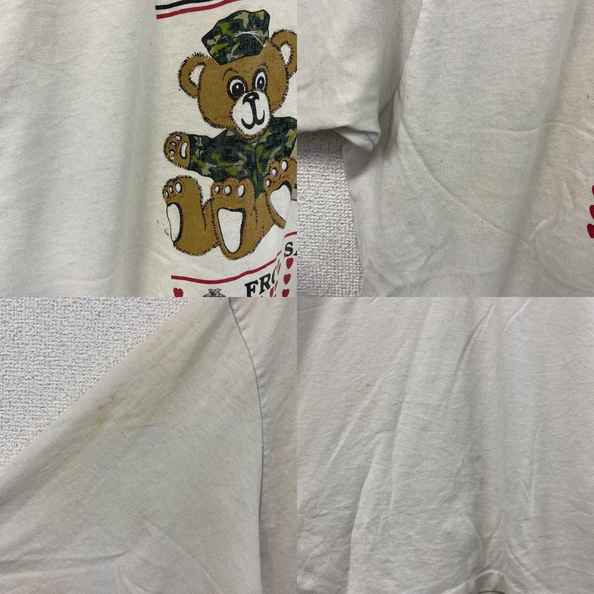 半袖プリントTシャツ　シングルステッチ　白　ホワイト カットソー メンズ 古着