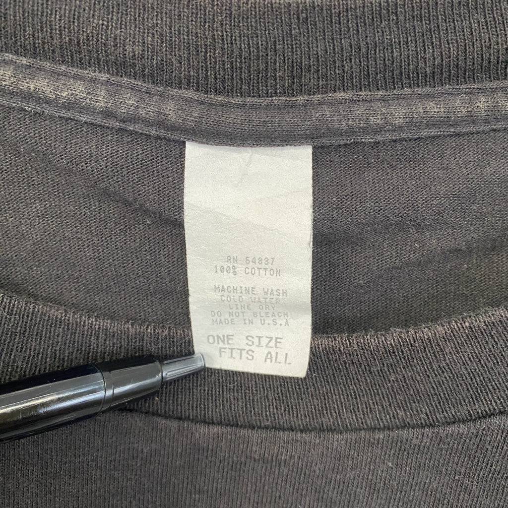 半袖デザインプリントTシャツ　グラフィックプリント　ペイント　クルーネック　黒　ブラック　古着