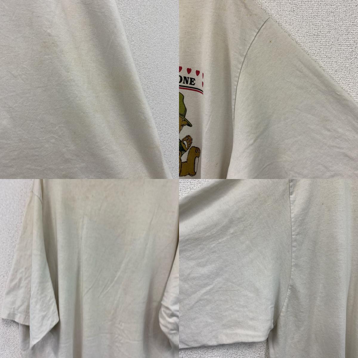 半袖プリントTシャツ　シングルステッチ　白　ホワイト カットソー メンズ 古着