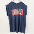 MARVEL マーベル　半袖オリジナルプリントTシャツ　カジュアルデザイン　ネイビー　紺　クルーネック　Mサイズ　古着