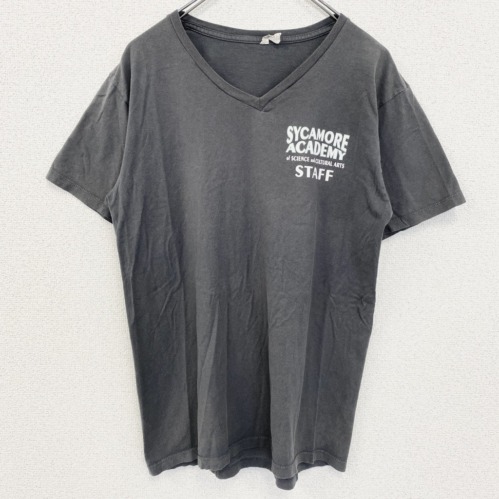 ALSTYlE　アルスタイル　半袖VネッTシャツ　バックプリント　ワンポイント　黒　ブラック　Mサイズ　古着