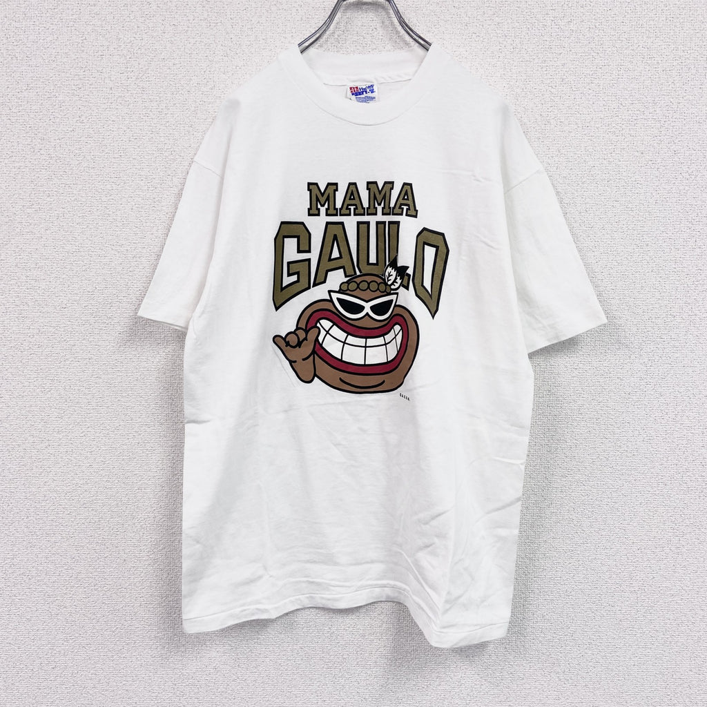 90s　Hanes　ヘインズ　半袖プリントTシャツ　ヴィンテージ　シングルステッチ　白　ホワイト　Lサイズ　古着
