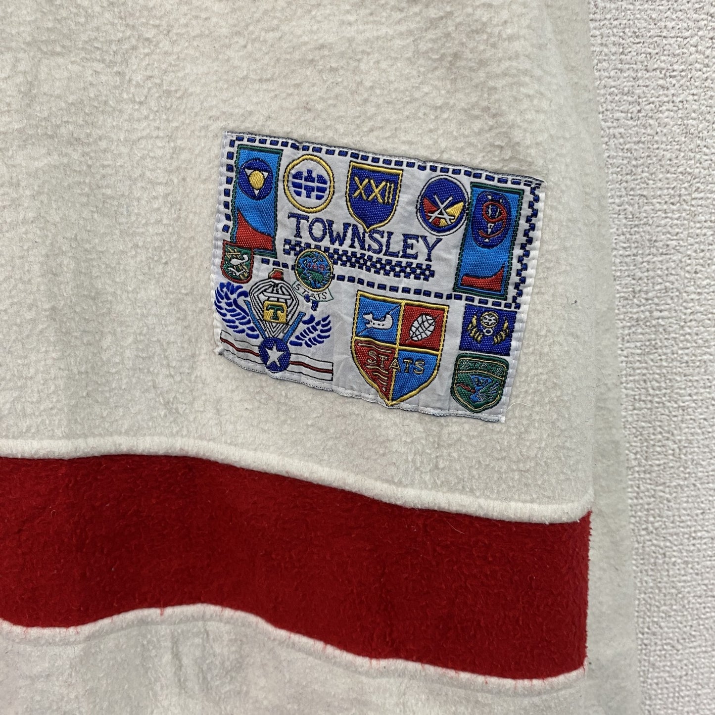 80s　Stats　ハーフジップフリースプルオーバージャケット/ボアジャケット　ヴィンテージ　白　ホワイト　XLサイズ