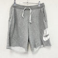 NIKE　ナイキ　ハーフスウェットパンツ/ショートパンツ　スウッシュ　デカロゴ　灰色　グレー　Lサイズ　古着