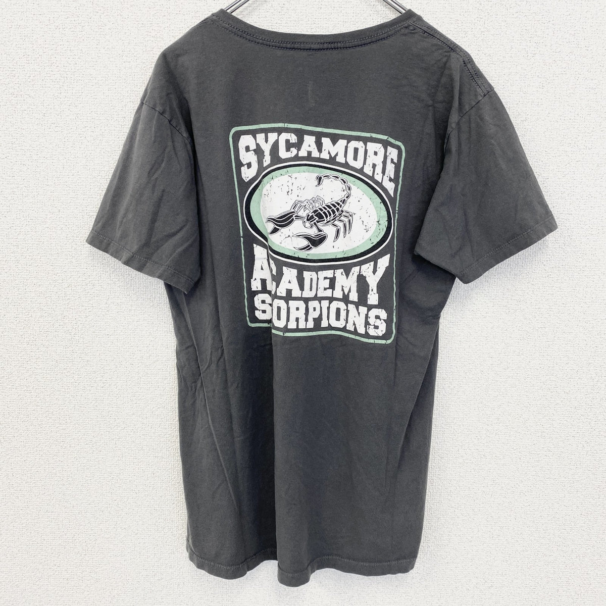 ALSTYlE　アルスタイル　半袖VネッTシャツ　バックプリント　ワンポイント　黒　ブラック　Mサイズ　古着
