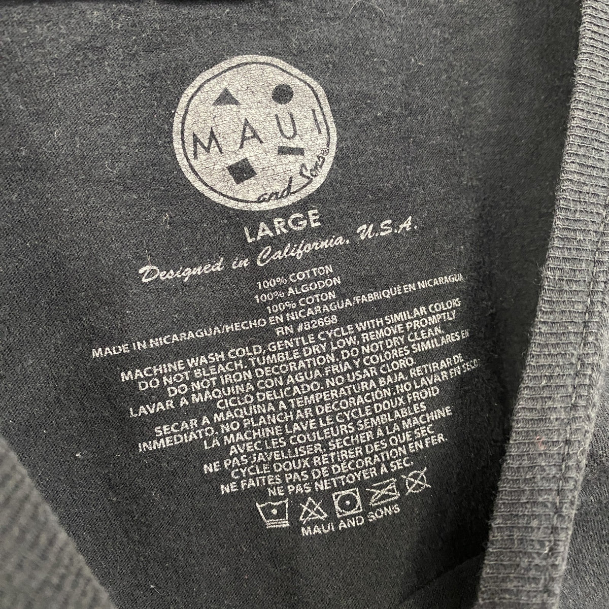 MAUI and Sons 　半袖プリントTシャツ　黒　ブラック　Lサイズ　古着