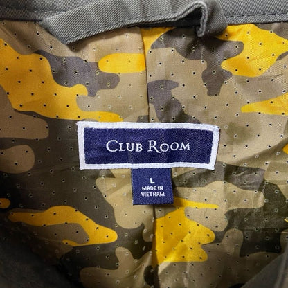 古着 used　CLUB ROOM　長袖ミリタリーシャツジャケット　アウター　カモ裏地　ブルゾン　カーキ　Lサイズ