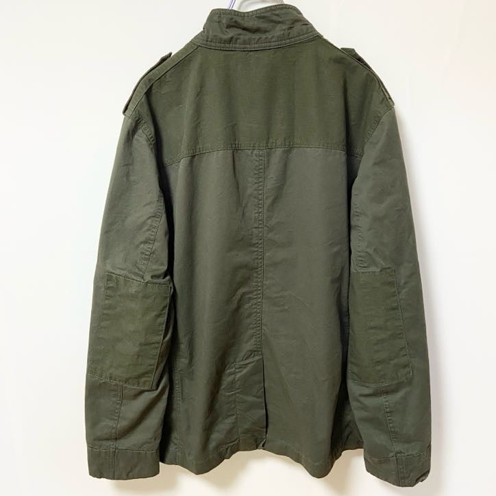 古着 used　CLUB ROOM　長袖ミリタリーシャツジャケット　アウター　カモ裏地　ブルゾン　カーキ　Lサイズ