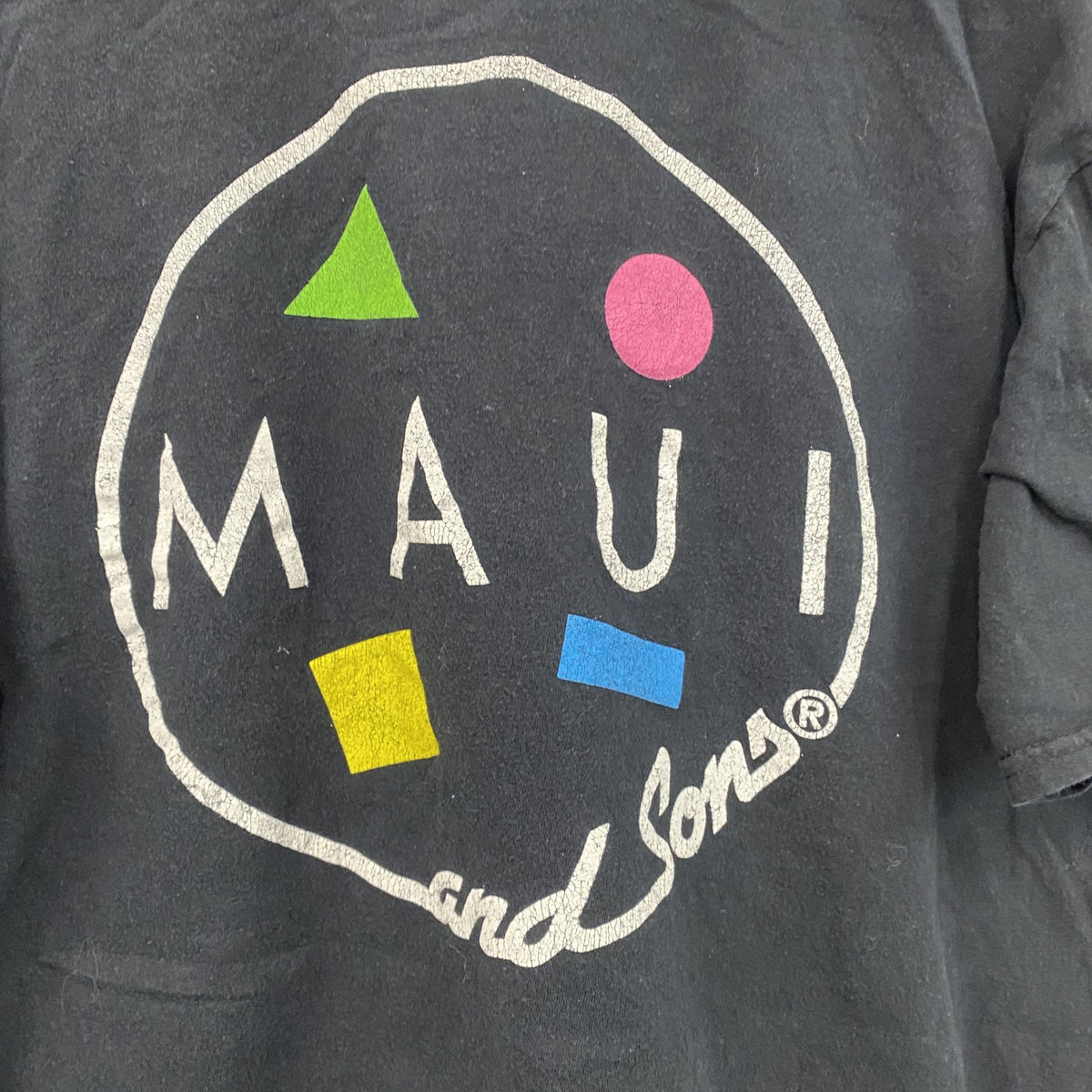 MAUI and Sons 　半袖プリントTシャツ　黒　ブラック　Lサイズ　古着