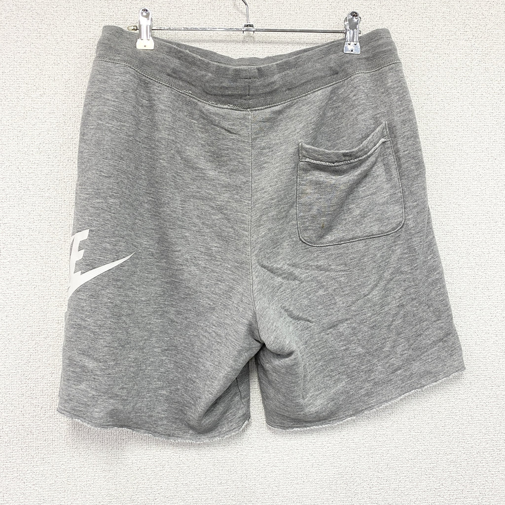 NIKE　ナイキ　ハーフスウェットパンツ/ショートパンツ　スウッシュ　デカロゴ　灰色　グレー　Lサイズ　古着