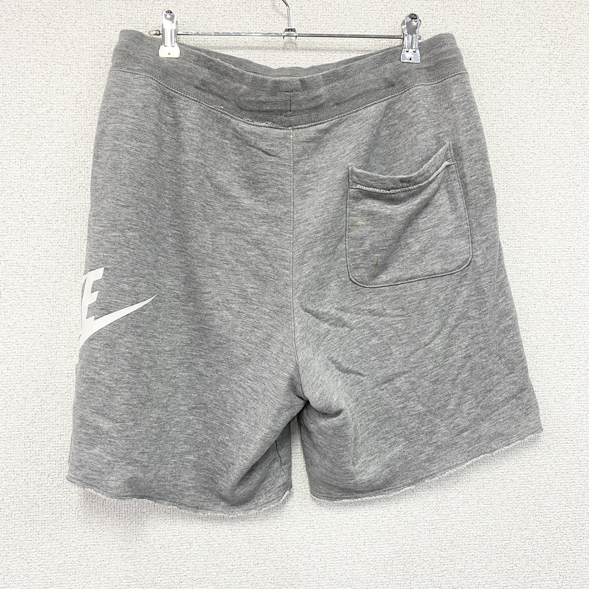 NIKE　ナイキ　ハーフスウェットパンツ/ショートパンツ　スウッシュ　デカロゴ　灰色　グレー　Lサイズ　古着