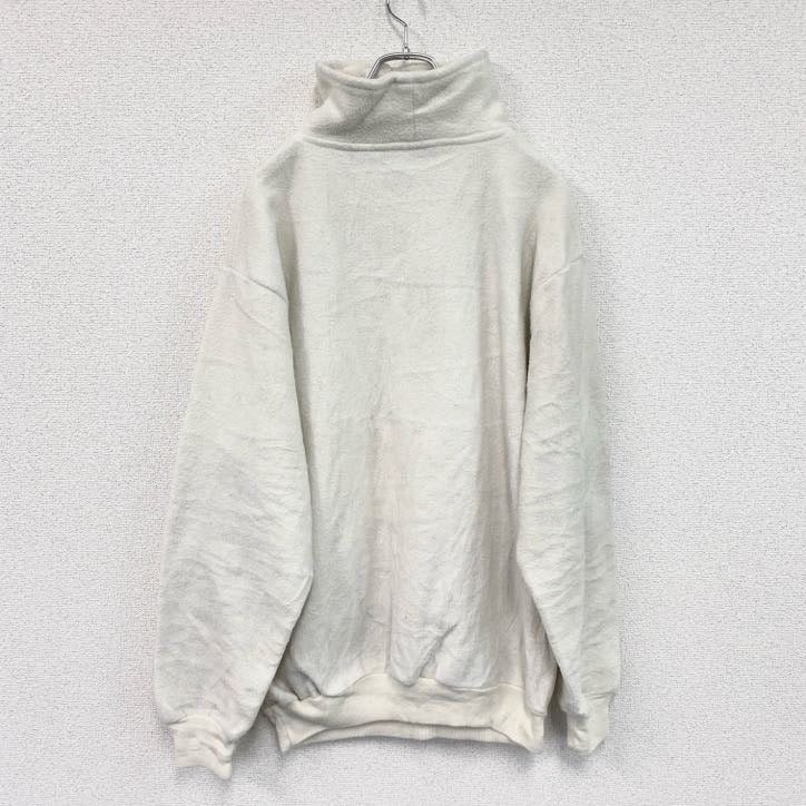 80s　Stats　ハーフジップフリースプルオーバージャケット/ボアジャケット　ヴィンテージ　白　ホワイト　XLサイズ