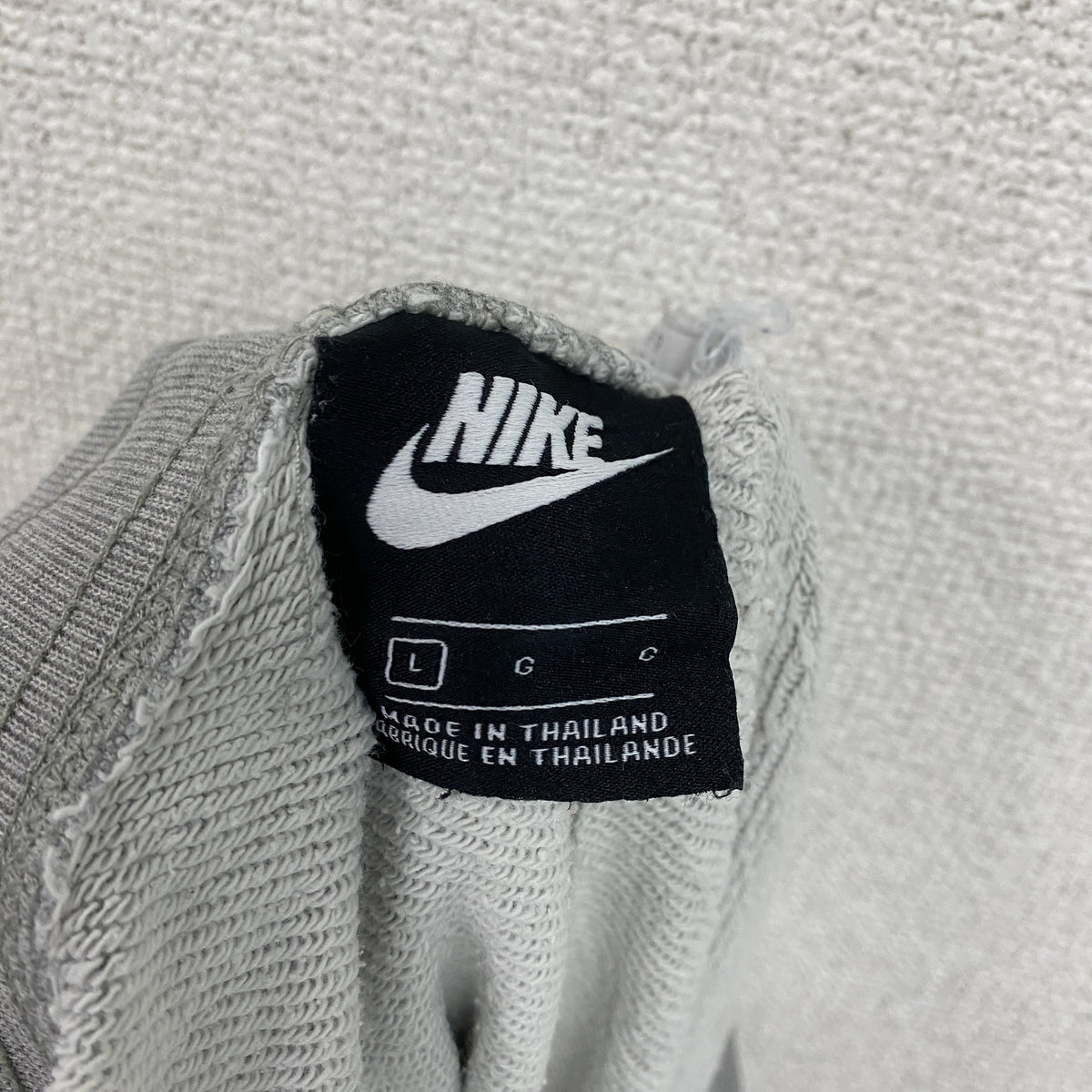 NIKE　ナイキ　ハーフスウェットパンツ/ショートパンツ　スウッシュ　デカロゴ　灰色　グレー　Lサイズ　古着