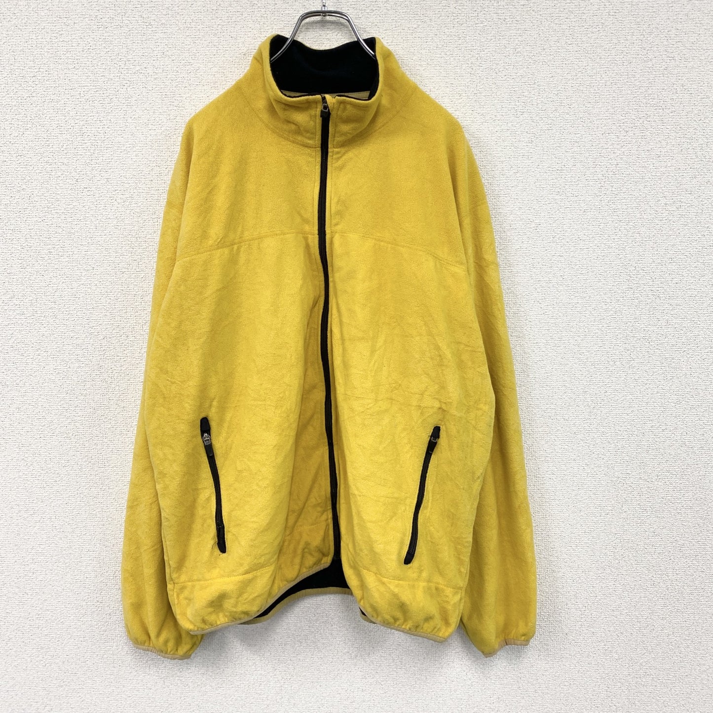 ～00s　LAND’S END　ランズエンド　フルジップフリースジャケット/ボアジャケット　ヴィンテージ　黄色　イエロー　XLサイズ