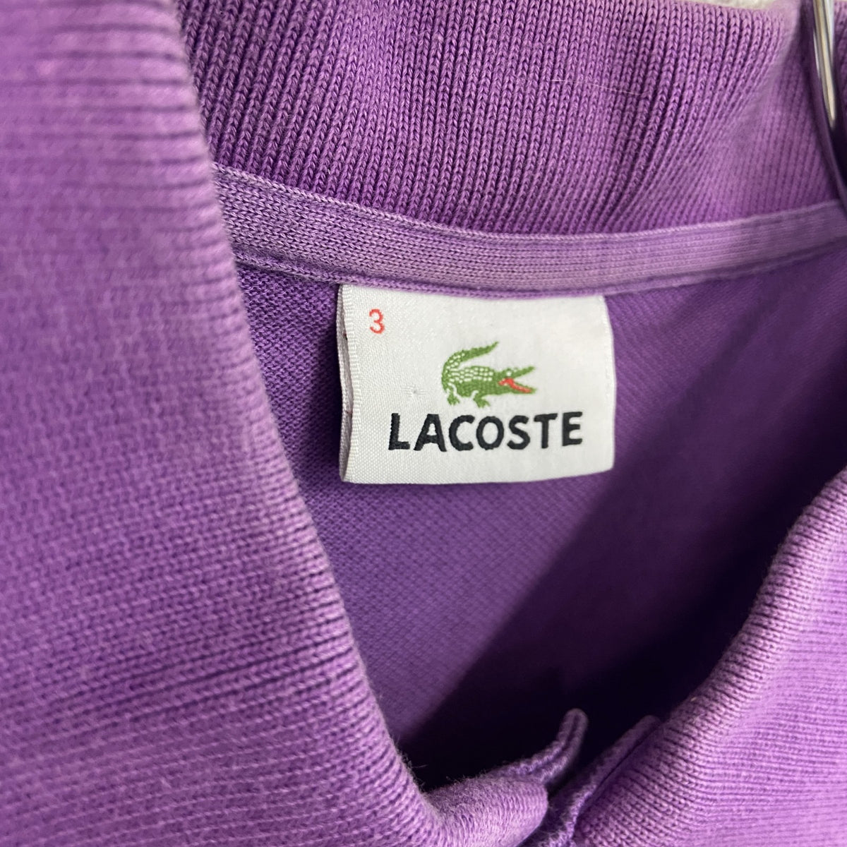 LACOSTE　ラコステ　半袖ポロシャツ　紫　パープル　3サイズ　古着