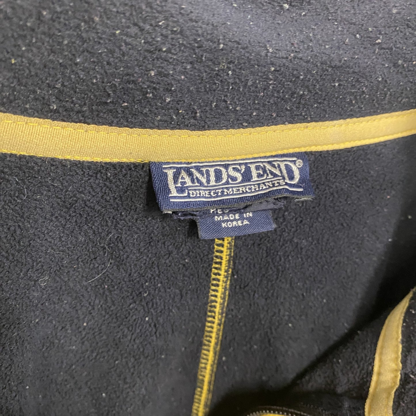 ～00s　LAND’S END　ランズエンド　フルジップフリースジャケット/ボアジャケット　ヴィンテージ　黄色　イエロー　XLサイズ