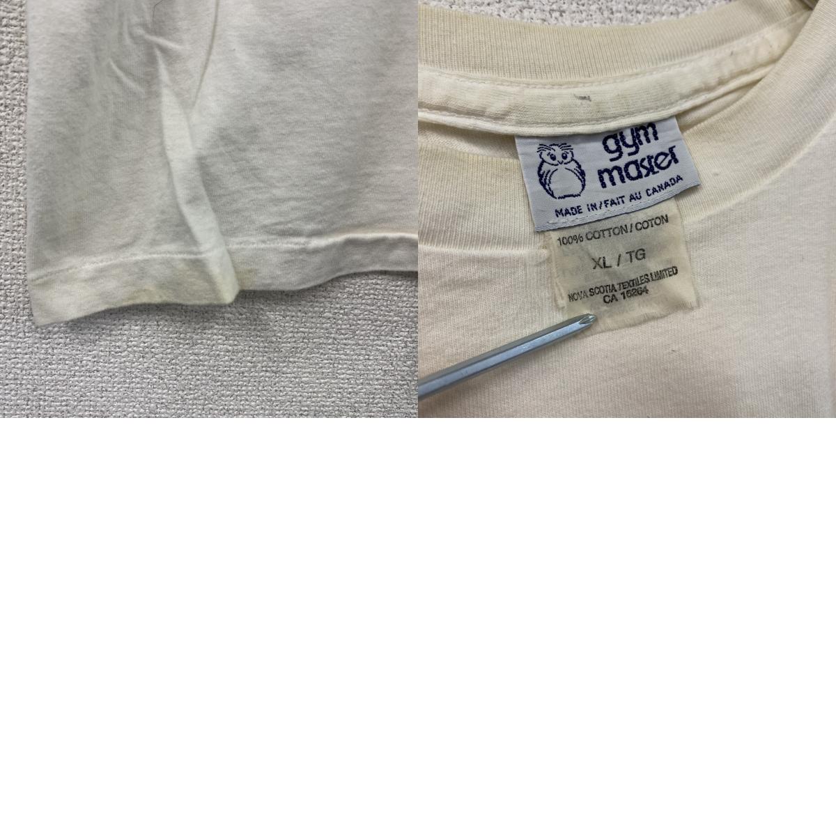 Gym Master　ジムマスター　半袖プリントTシャツ　シングルステッチ　白　ホワイト　XLサイズ　古着