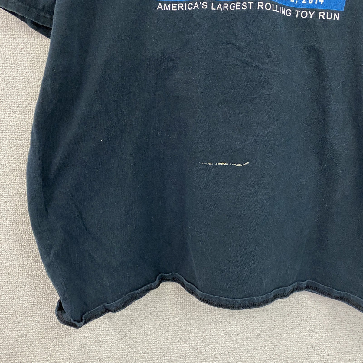 GILDAN　ギルダン　半袖プリントTシャツ　両面プリント　企業ロゴ　アーチプリント　紺　ネイビー　XLサイズ　古着