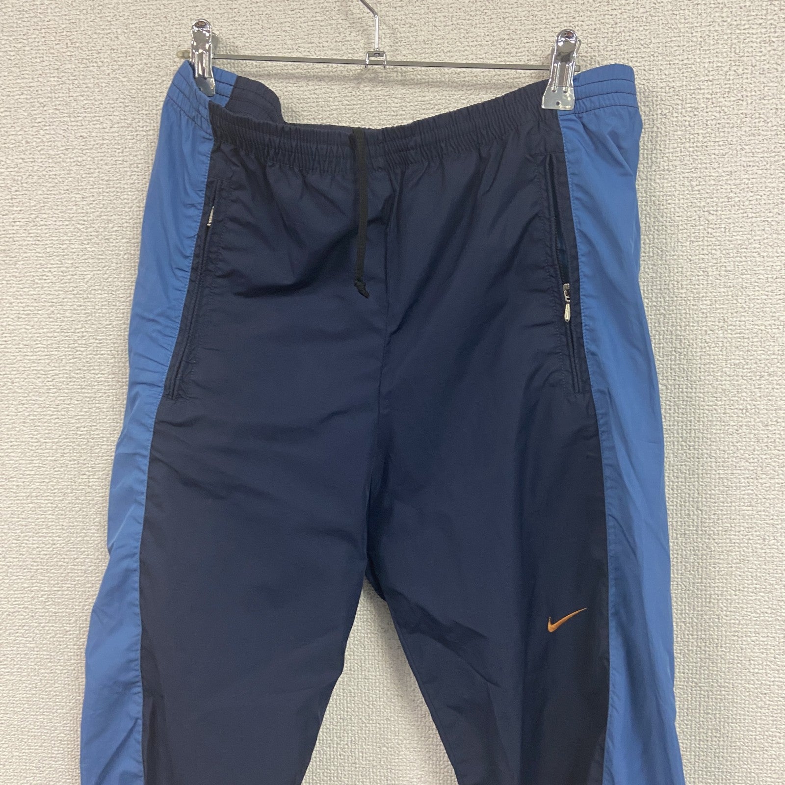 90s　NIKE　ナイキ　NIKE-FIT　ピステパンツ/ウィンドパンツ　スウッシュロゴ　紺　ネイビー　Sサイズ　　ヴィンテージ　古着