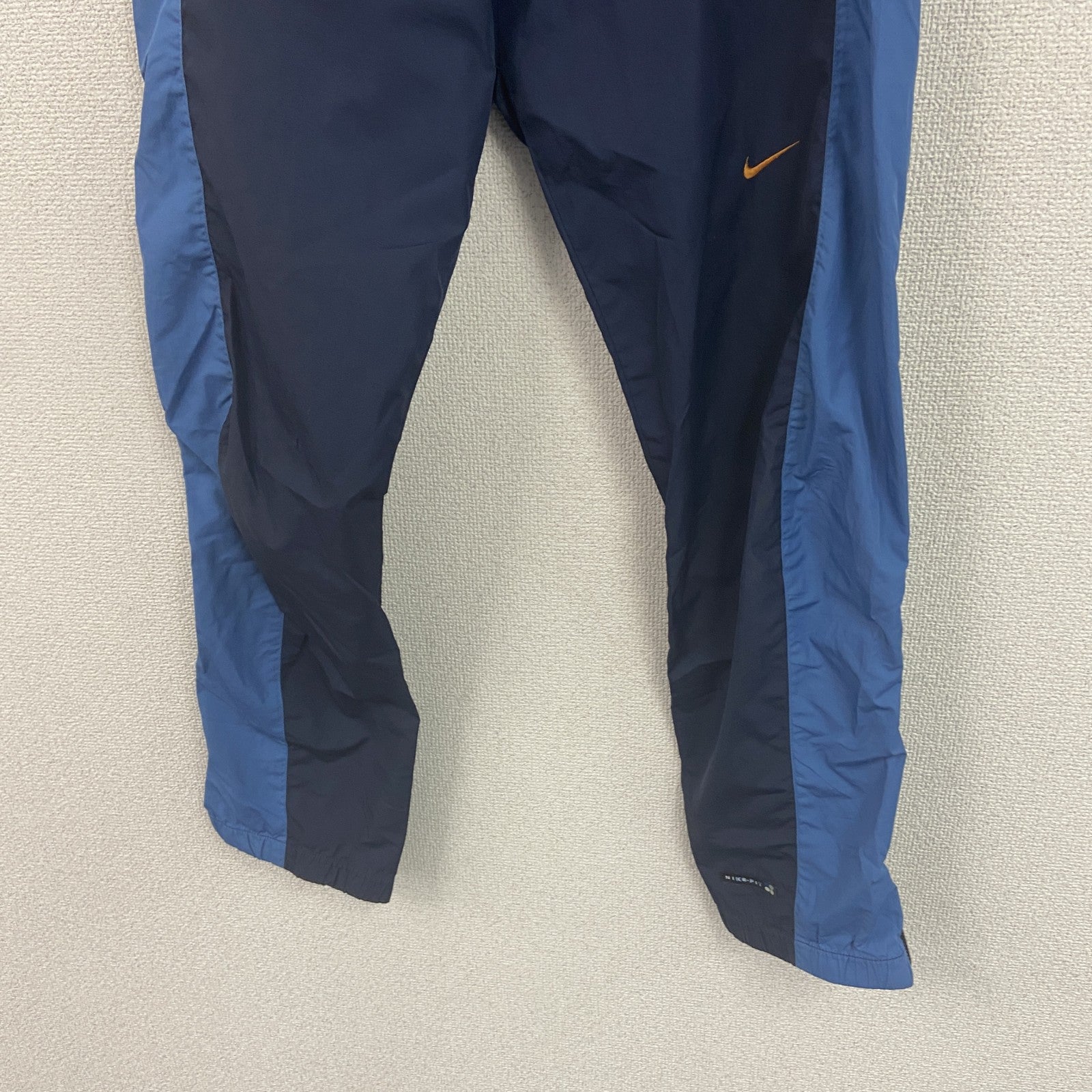 90s　NIKE　ナイキ　NIKE-FIT　ピステパンツ/ウィンドパンツ　スウッシュロゴ　紺　ネイビー　Sサイズ　　ヴィンテージ　古着