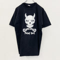 FRUIT OF LOOM.　半袖プリントTシャツ　Plant Rock　黒　ブラック　スカル　クルーネック　Mサイズ　古着