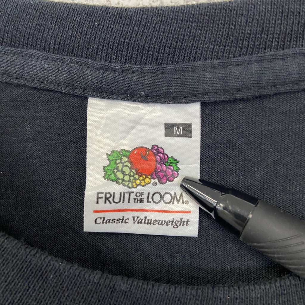 FRUIT OF LOOM.　半袖プリントTシャツ　Plant Rock　黒　ブラック　スカル　クルーネック　Mサイズ　古着