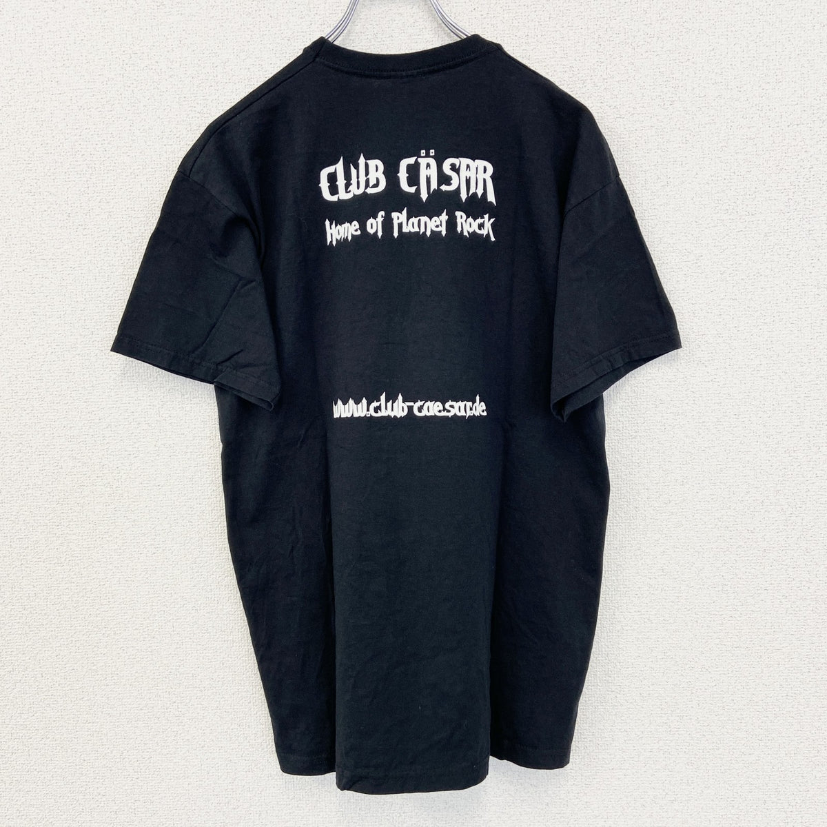 FRUIT OF LOOM.　半袖プリントTシャツ　Plant Rock　黒　ブラック　スカル　クルーネック　Mサイズ　古着