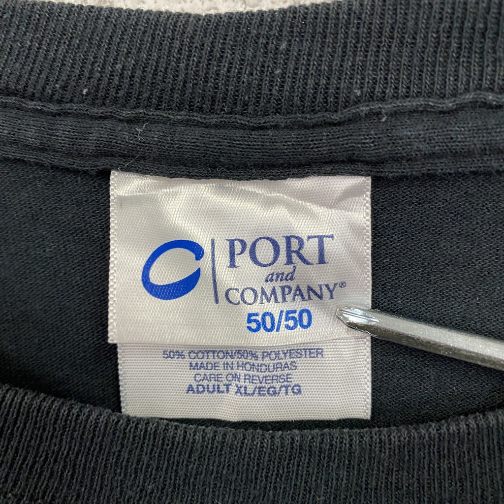 PORTandCOMPANY　半袖プリントTシャツ　黒　ブラック　XLサイズ　古着