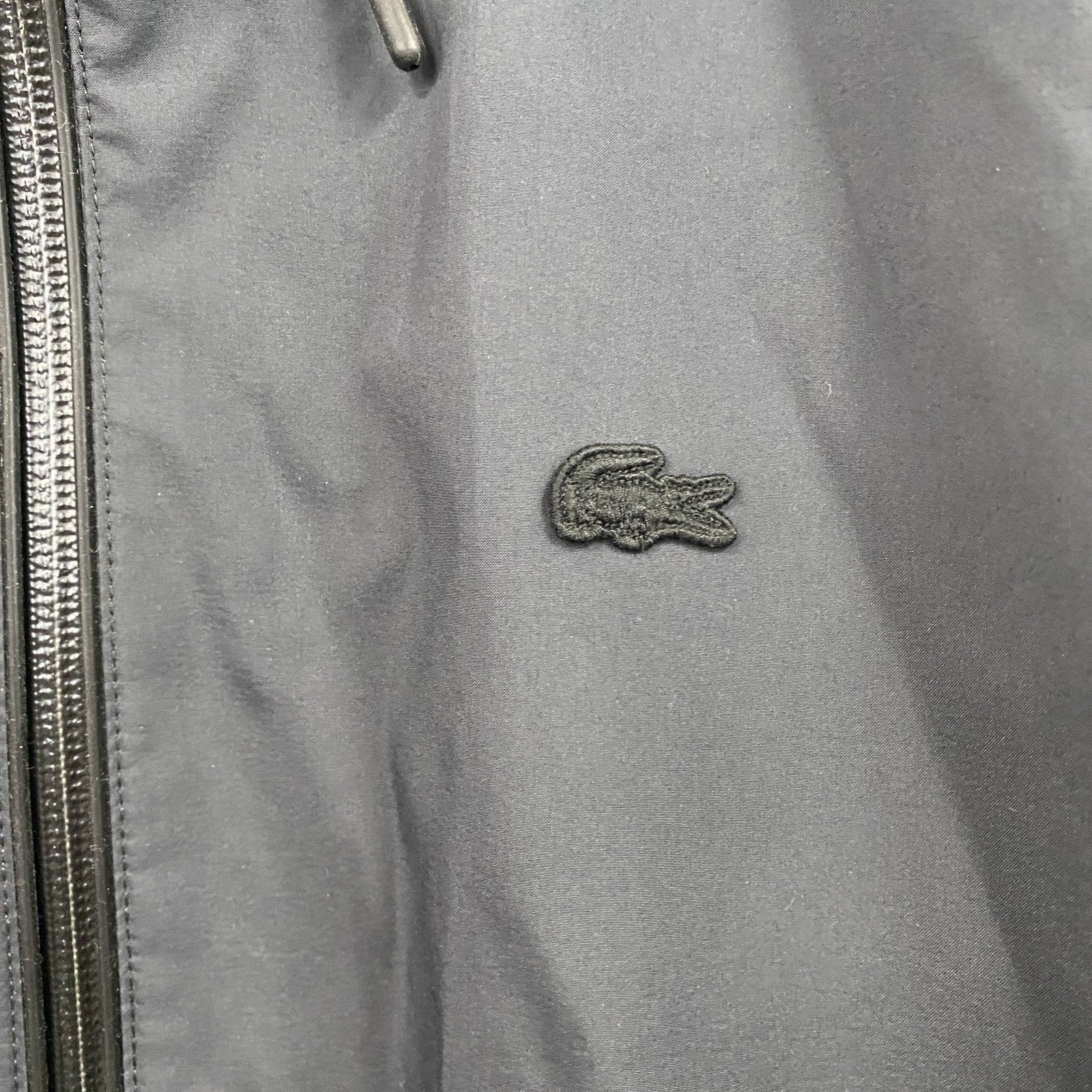 LACOSTE　ラコステ　マウンテンパーカー　ワッペン　ワンポイント　黒　ブラック　Sサイズ　古着