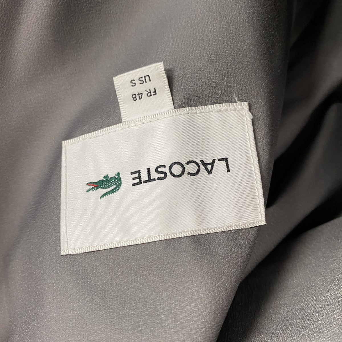 LACOSTE　ラコステ　マウンテンパーカー　ワッペン　ワンポイント　黒　ブラック　Sサイズ　古着