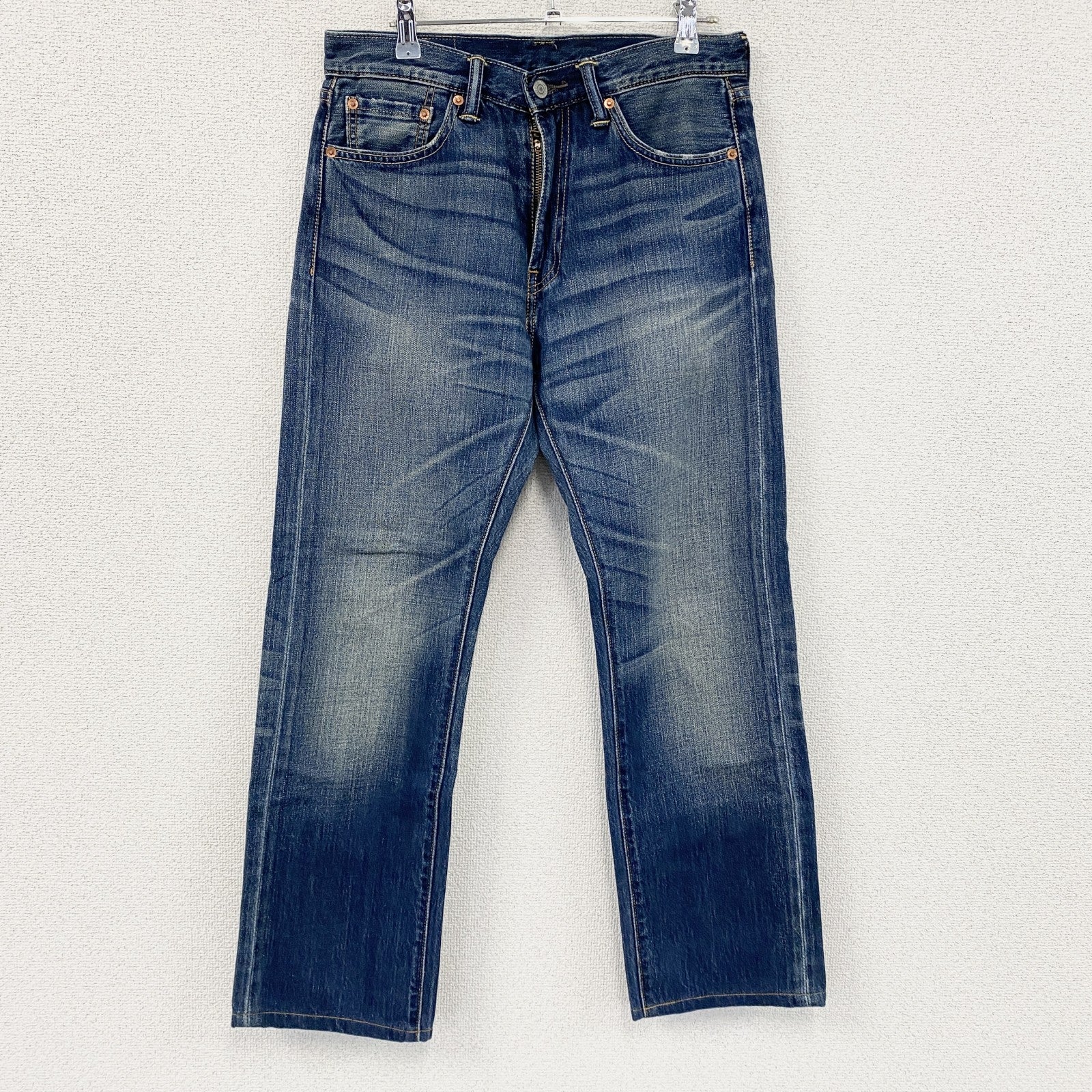 Levi's　リーバイス　505　デニムパンツ/ジーンズ　縦落ち　鬼ヒゲ　フェード　ジップフライ　インディゴ　W30サイズ　古着