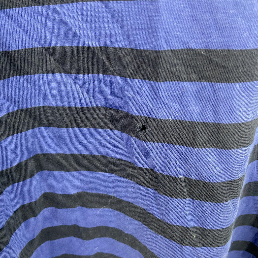 LANDS' END　ランズエンド　長袖Tシャツ/ロンT　ストライプ　青　ブルー　Mサイズ カットソー メンズ コットン 古着