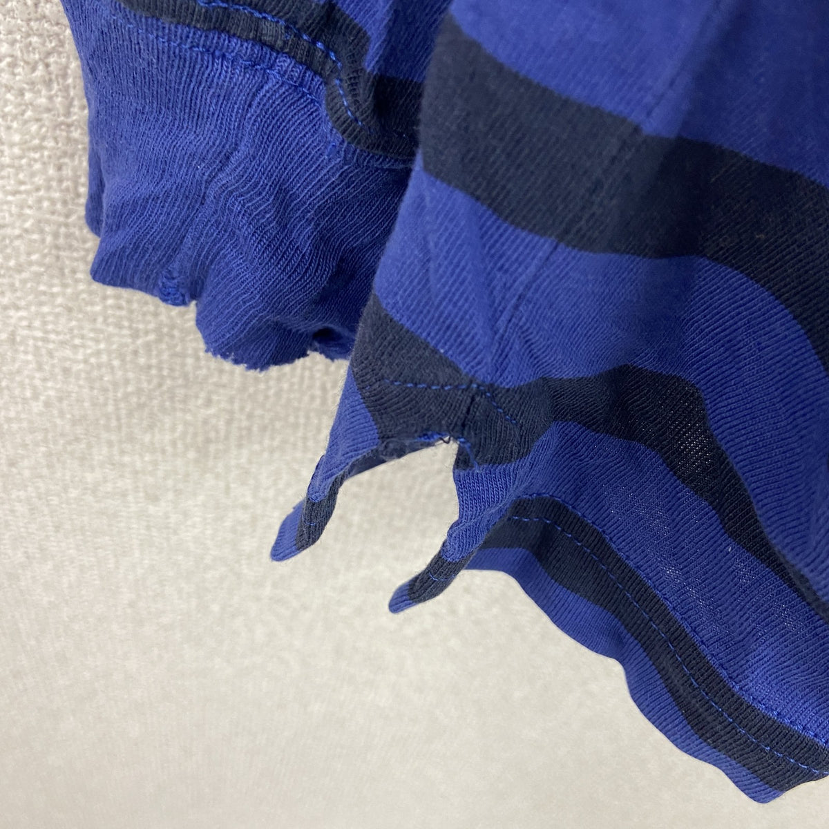 LANDS' END　ランズエンド　長袖Tシャツ/ロンT　ストライプ　青　ブルー　Mサイズ カットソー メンズ コットン 古着