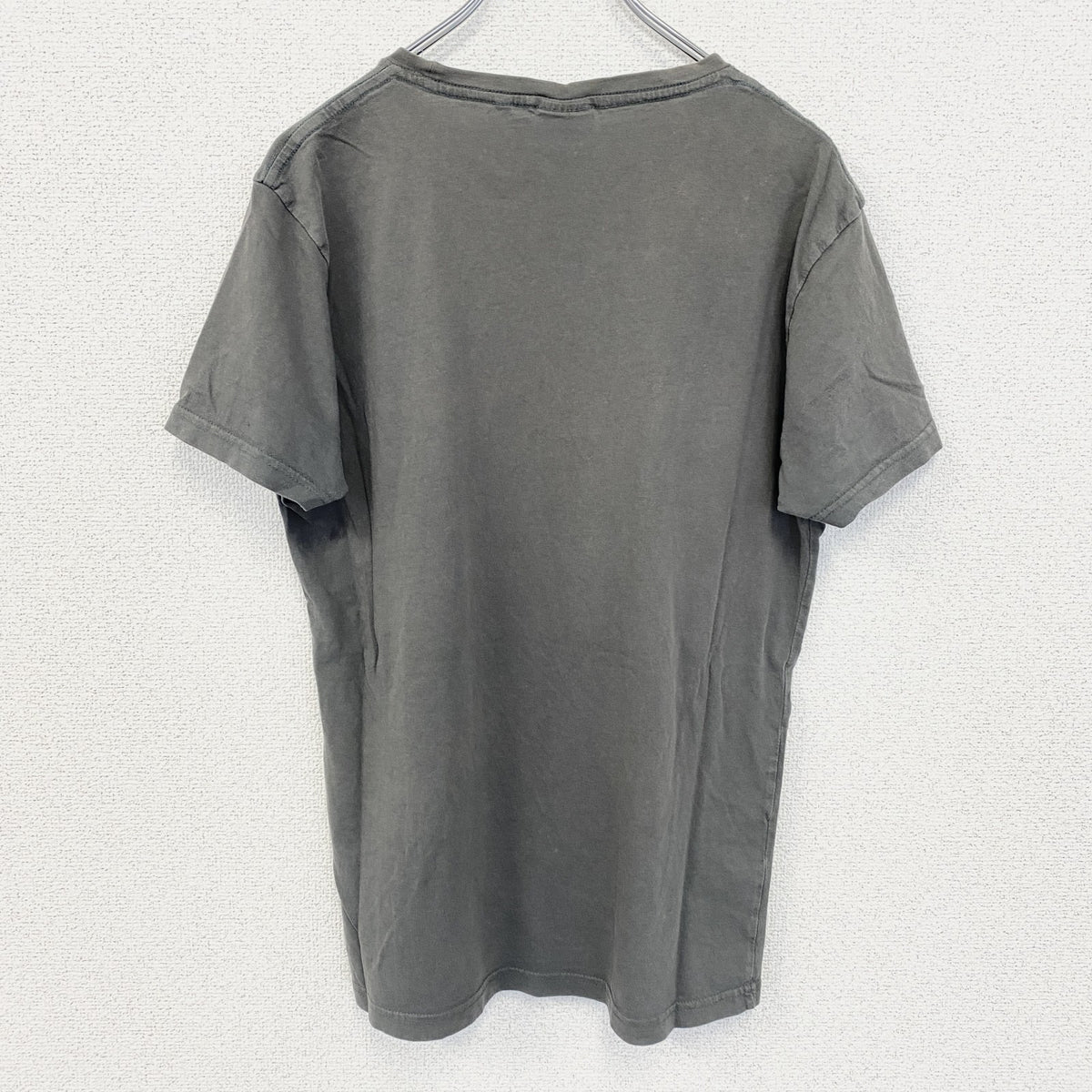 FISHBOVE　半袖プリントTシャツ　スカル　骸骨　モンスター　クルーネック　ダークグレー　Lサイズ　古着