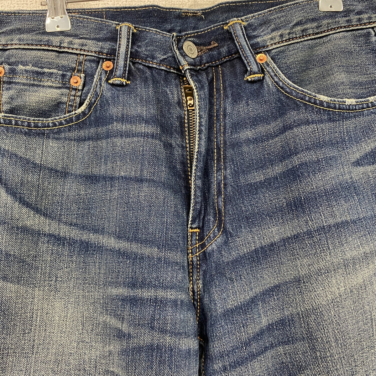 Levi's　リーバイス　505　デニムパンツ/ジーンズ　縦落ち　鬼ヒゲ　フェード　ジップフライ　インディゴ　W30サイズ　古着