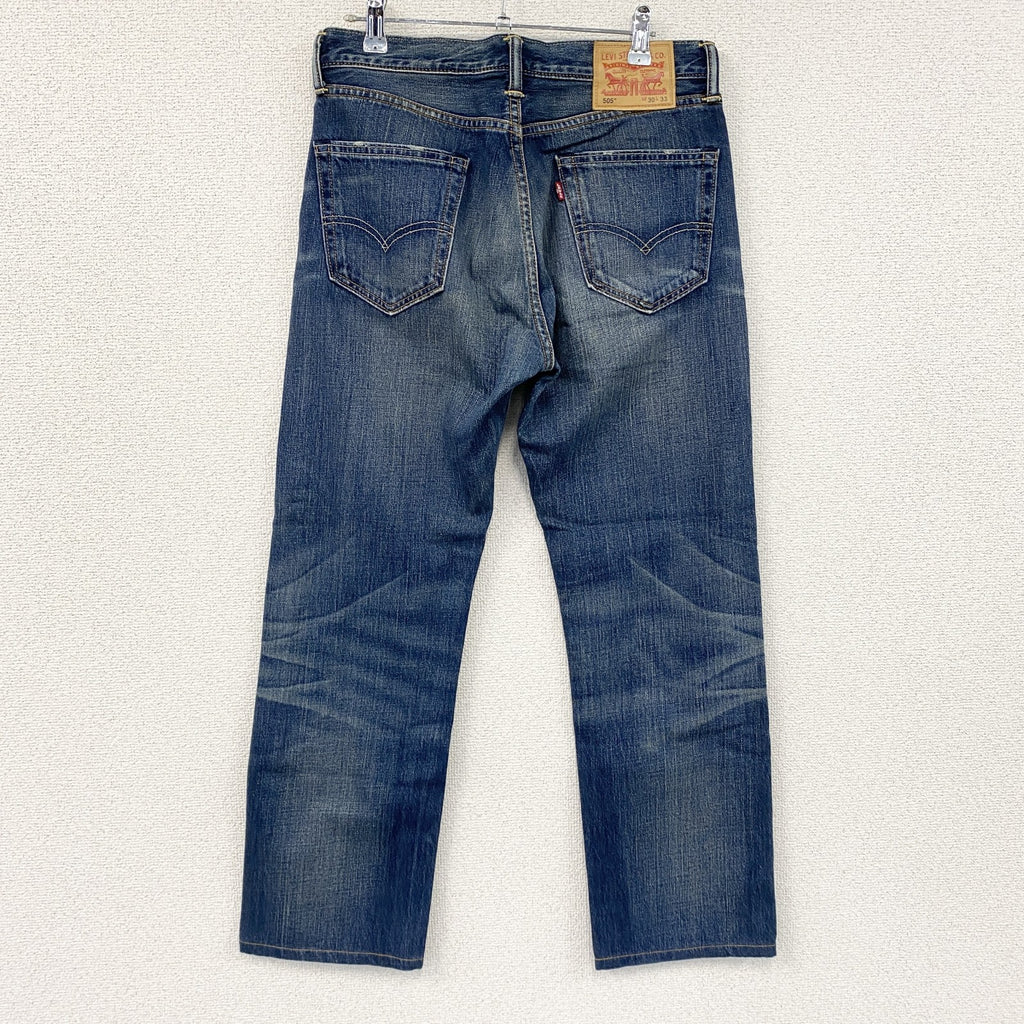 Levi's　リーバイス　505　デニムパンツ/ジーンズ　縦落ち　鬼ヒゲ　フェード　ジップフライ　インディゴ　W30サイズ　古着