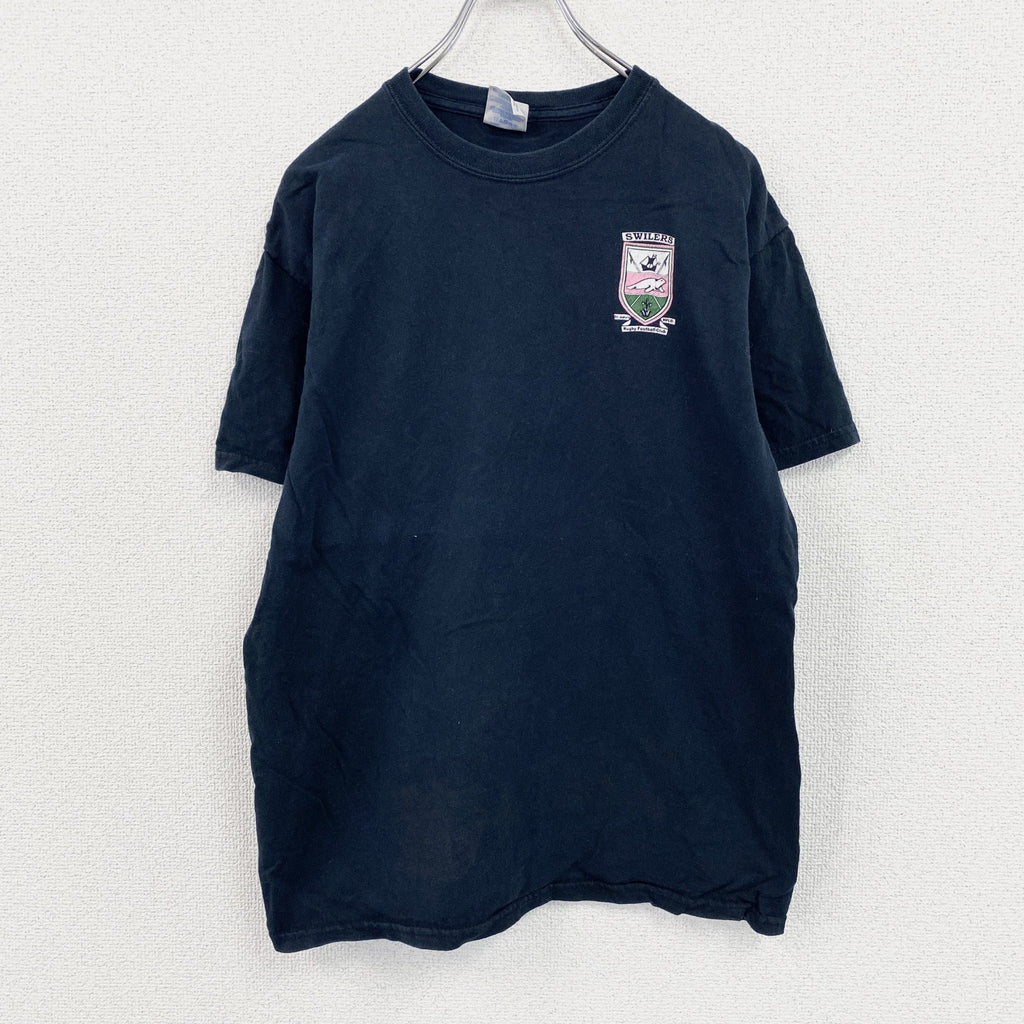 GILDAN　ギルダン　半袖プリントTシャツ　紺　ネイビー　Mサイズ　古着