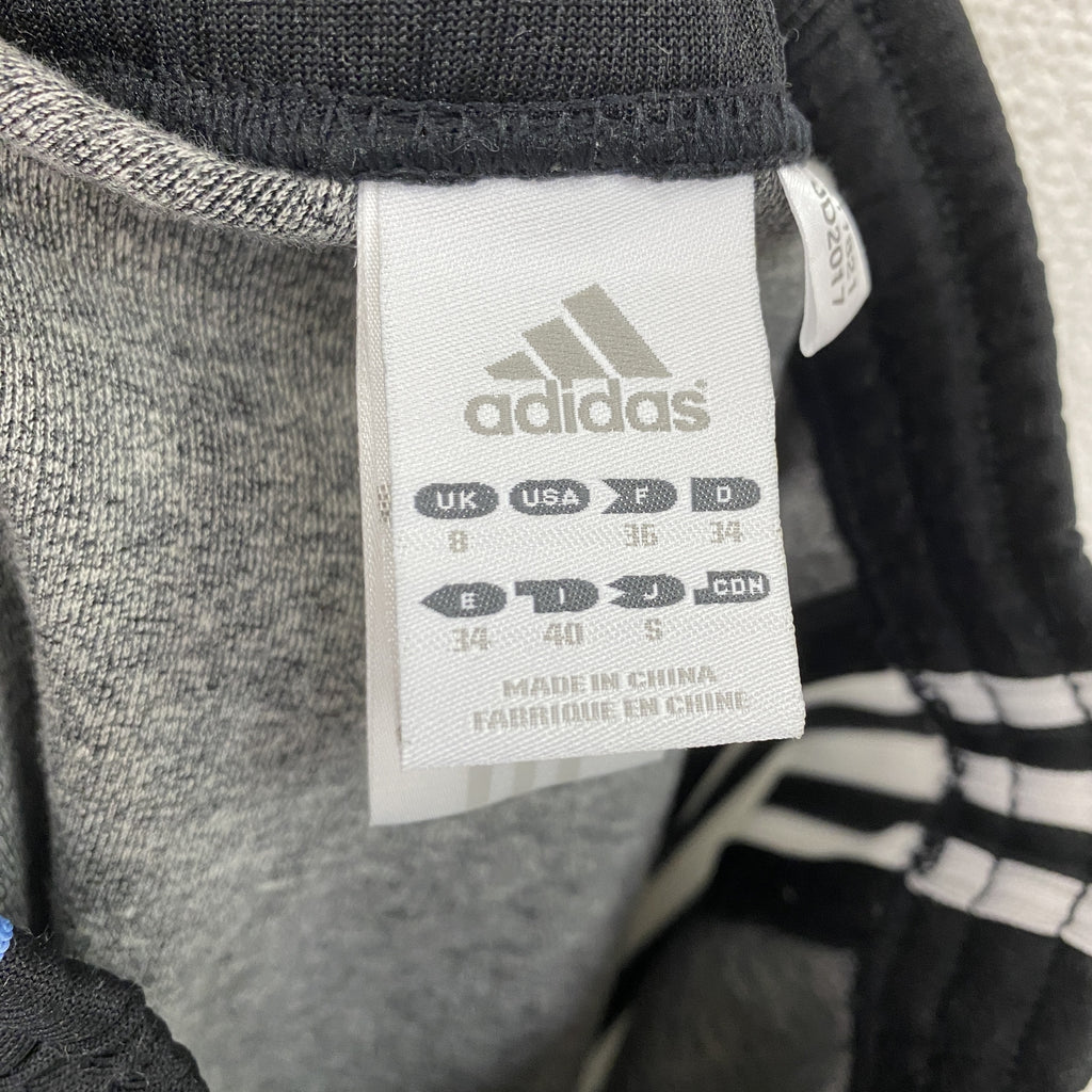 00s　adidas　アディダス　セットアップ　トラックジャケット　ジャージスカート　フロッキープリント　アーチプリント　デカロゴ　ヴィンテージ　黒　ブラック　Sサイズ　古着