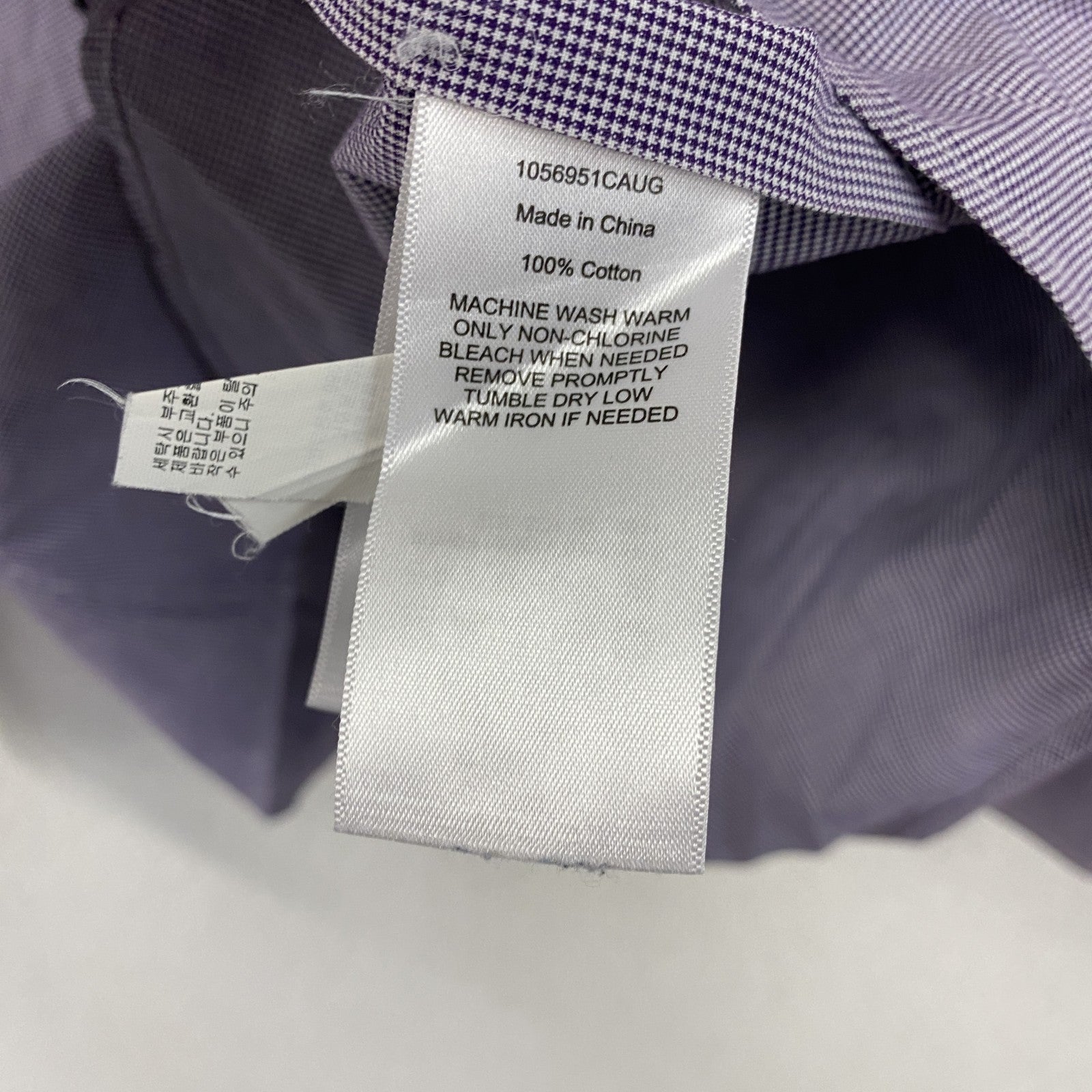 Polo Ralph Lauren　ラルフローレン　CUSTOM FIT　長袖シャツ　ピンチェック　紫　パープル　15-34サイズ　古着