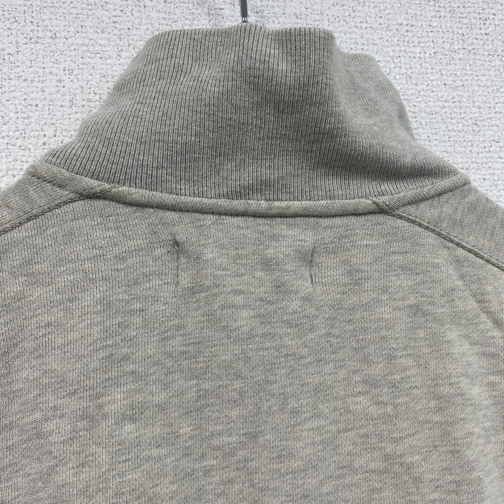 POLO by Ralph Lauren　ラルフローレン　フルジップボロスウェット/トレーナー　刺繍ロゴ　グレー　灰色　ベージュ　Mサイズ　古着