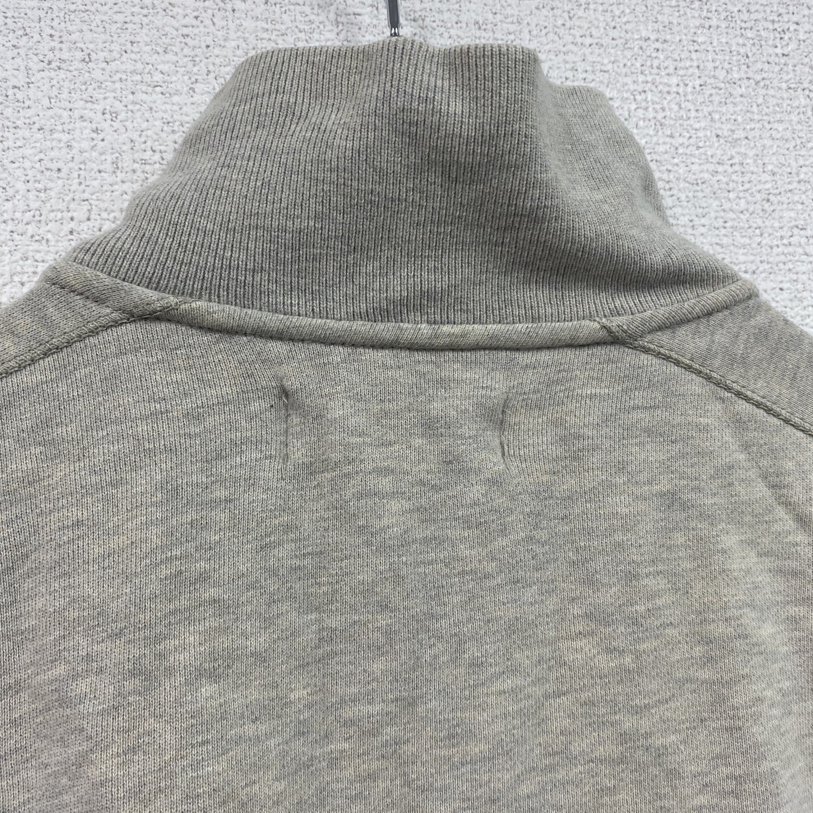 POLO by Ralph Lauren　ラルフローレン　フルジップボロスウェット/トレーナー　刺繍ロゴ　グレー　灰色　ベージュ　Mサイズ　古着
