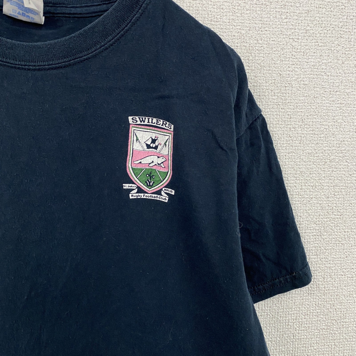 GILDAN　ギルダン　半袖プリントTシャツ　紺　ネイビー　Mサイズ　古着