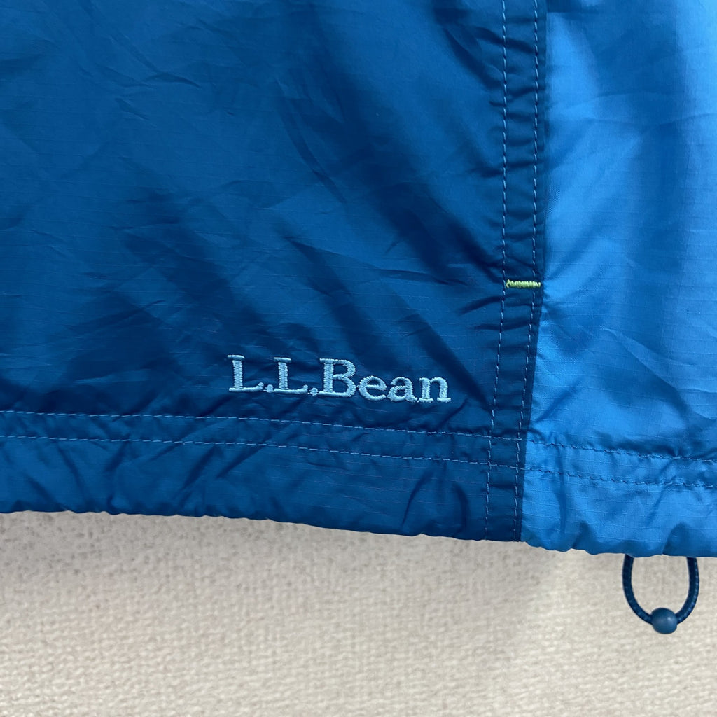 L.L.Bean　エルエルビーン　アノラックパーカー　リップストップ　刺繍ロゴ　青　ブルー　XLサイズ　古着