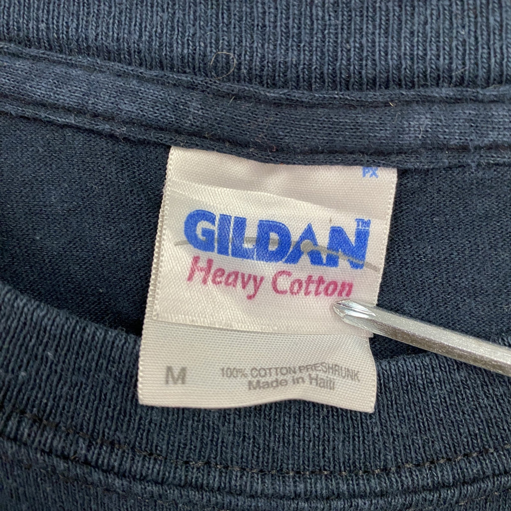 GILDAN　ギルダン　半袖プリントTシャツ　紺　ネイビー　Mサイズ　古着